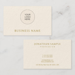 Custom Add Company Logo Here Gold Text Template Business Card