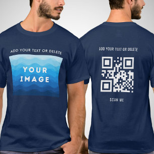 Custom Add Image Text and QR Code Scan T-Shirt