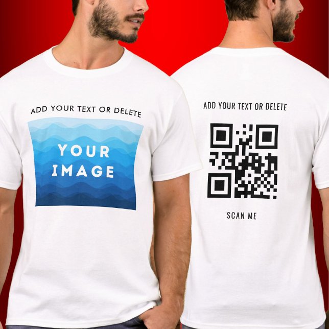 Custom Add Image Text and QR Code Scan T-Shirt (Creator Uploaded)