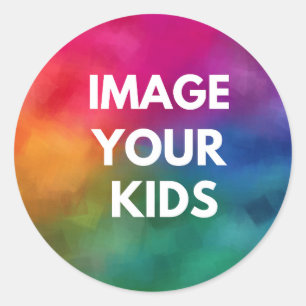 Custom Add Image your kids Personalised Template Classic Round Sticker