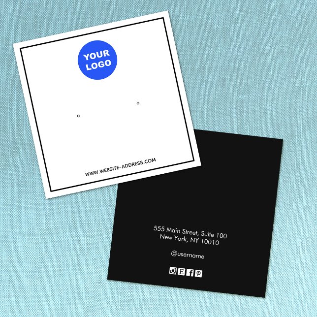 Custom Add Logo Black White Earring Display (Creator Uploaded)