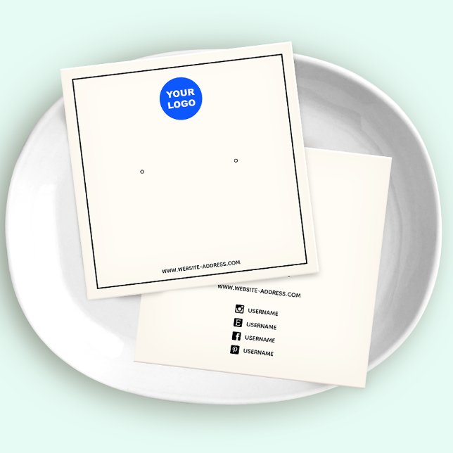 Custom Add Logo Cream Earring Jewelry Display (Creator Uploaded)