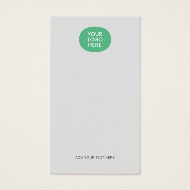 Custom Add Logo Grey Earrings Display Card (Front)