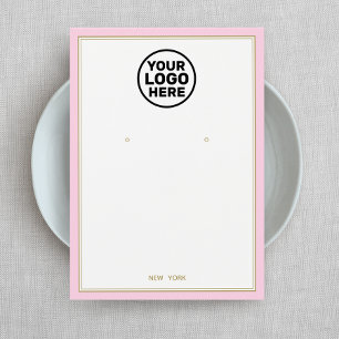 Custom Add Logo Pale Pink Earring Jewellery Displa