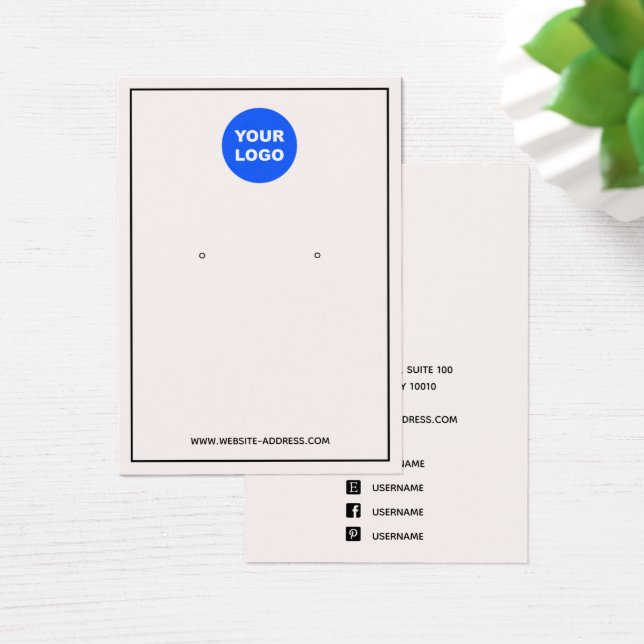 Custom Add Logo Pink Earring Jewelry Display (Desk)