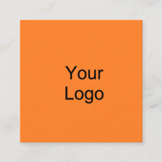 Custom, Add Logo, Sunny Orange. Square Business Card