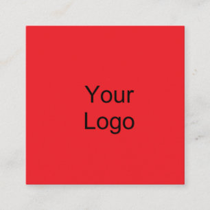 Custom, Add Logo, Vibrant Red Square Business Card
