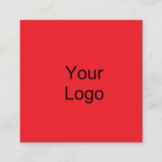 Custom, Add Logo, Vibrant Red Square Business Card