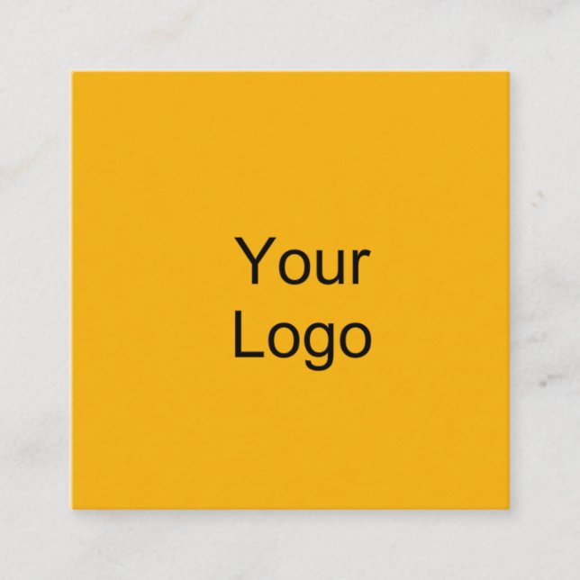 Custom, Add Logo, Warm Yellow. Square Business Card (Front)