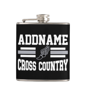 Custom ADD NAME Cross Country Runner Running Team Hip Flask