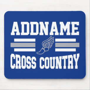 Custom ADD NAME Cross Country Runner Running Team Mouse Mat