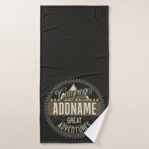 Custom ADD NAME Family Camp Trip Camping Reunion Bath Towel Set