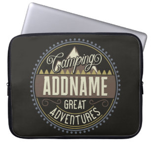 Custom ADD NAME Family Camp Trip Camping Reunion Laptop Sleeve