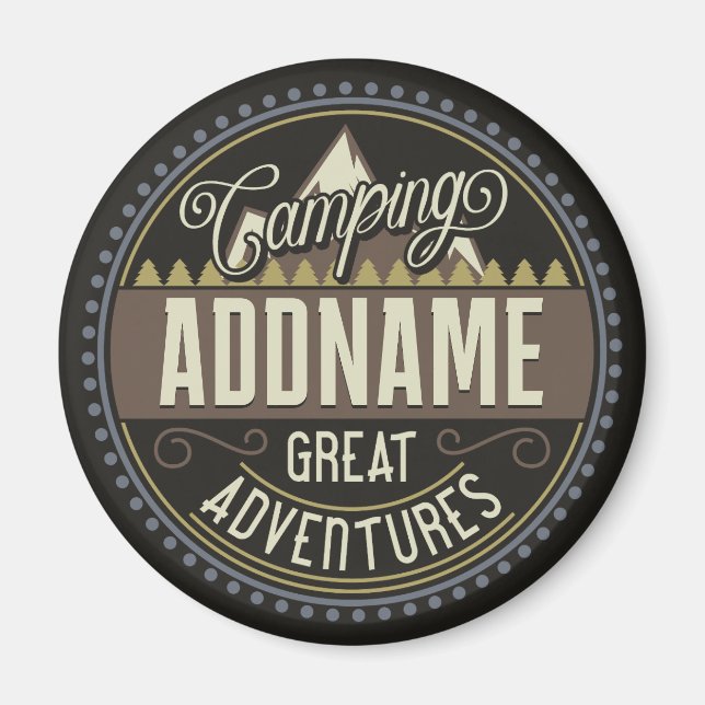 Custom ADD NAME Family Camp Trip Camping Reunion Magnet (Front)
