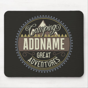 Custom ADD NAME Family Camp Trip Camping Reunion Mouse Mat