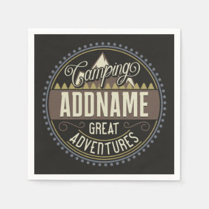 Custom ADD NAME Family Camp Trip Camping Reunion Napkin