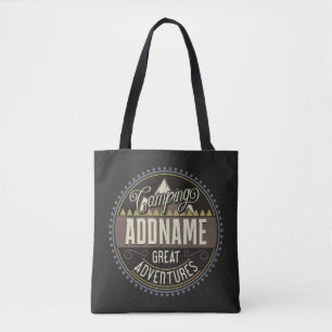 Custom ADD NAME Family Camp Trip Camping Reunion Tote Bag