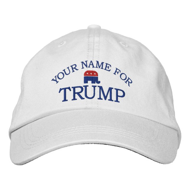 Custom Add Name or State to support Donald Trump Embroidered Hat (Front)