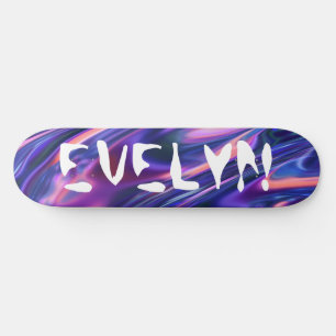Custom Add Name Purple Cyberpunk Style Skateboard