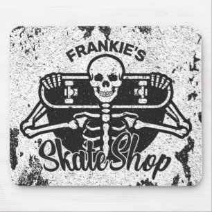 Custom ADD NAME Skull Skateboard Skate Shop Mouse Mat