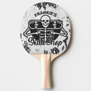 Custom ADD NAME Skull Skateboard Skate Shop Ping Pong Paddle