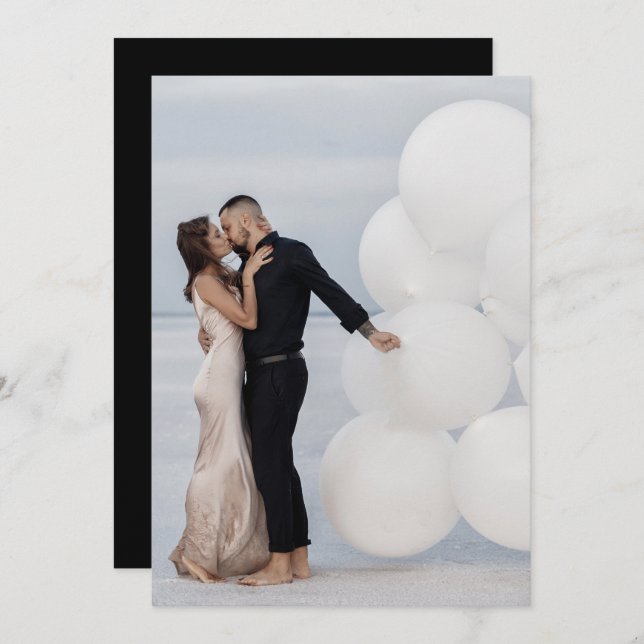 Custom Add Own Photo Image Wedding Save The Date Invitation (Front/Back)