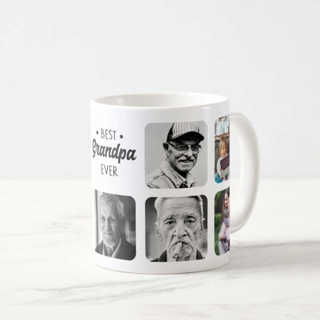 Custom Add Photo Best Grandpa Ever Personalised Coffee Mug (Front Right)