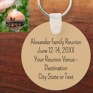 Custom Add Photo Family Reunion Keepsake  Key Ring