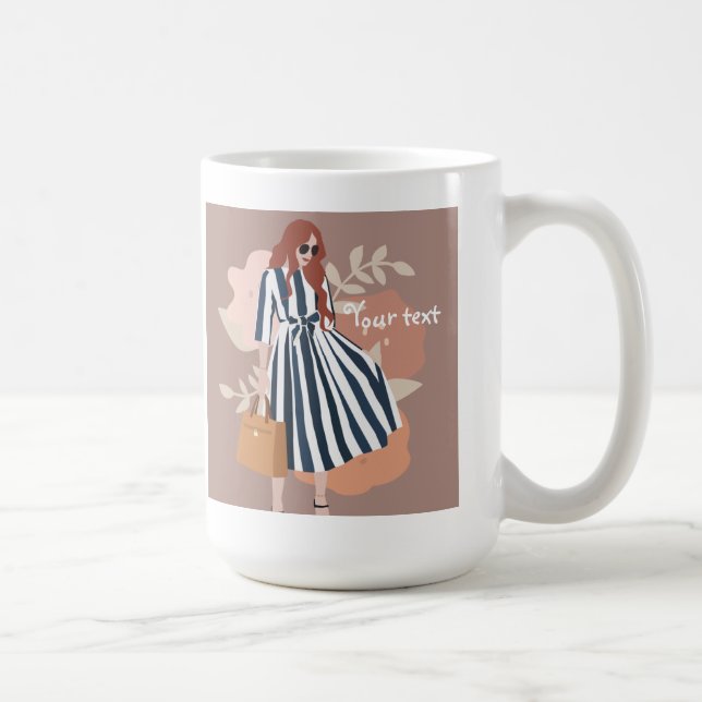 Custom add text and image create your own cute coffee mug (Right)