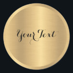 Custom Add Text Faux Gold Metallic Look Template Classic Round Sticker<br><div class="desc">Custom Faux Gold Metallic Look Blank Elegant Template Classic Round Sticker.</div>