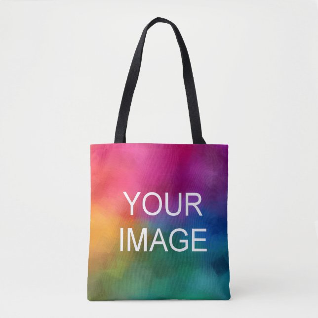 Custom Add Upload Your Own Photo Template Tote Bag (Front)