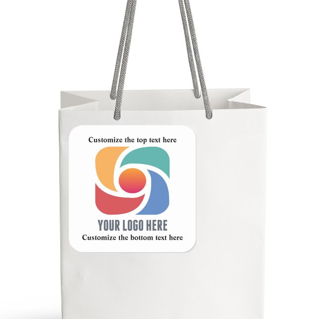 Custom Add Your Business Logo Company Marketing Square Sticker (Creator Uploaded)