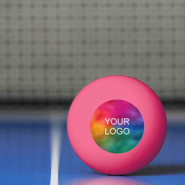 Custom Add Your Company Logo Emblem Here Pink Ping Pong Ball (Net)