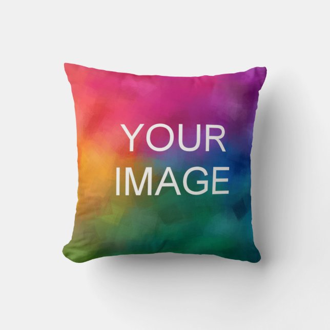 Custom Add Your Image Photo Business Logo Template Cushion (Front)