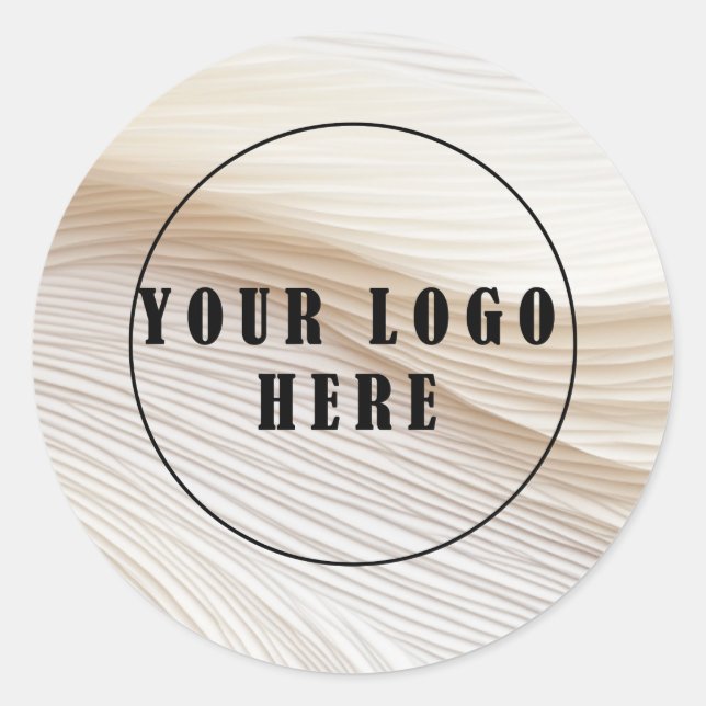 Custom Add Your Logo, Elegant, waves, salon, Classic Round Sticker (Front)