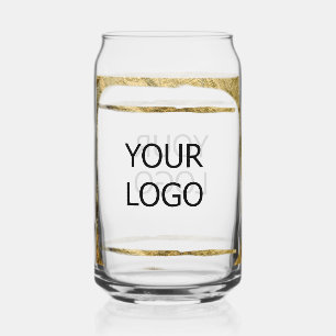 custom add your logo personalised company name pap can glass