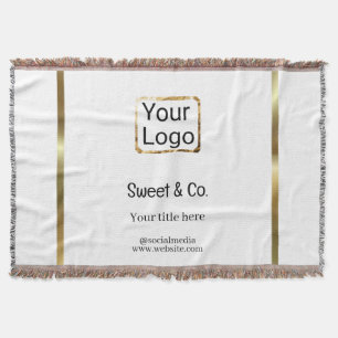 custom add your logo personalised company name pap throw blanket