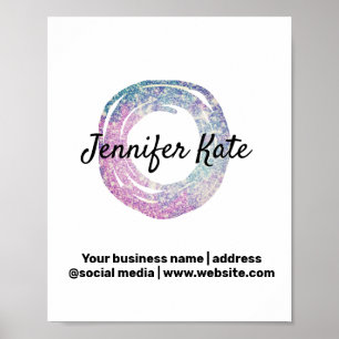 custom add your name address company glitter post poster