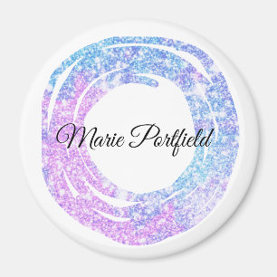 custom add your name glitter colourful add your  b magnet