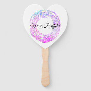 custom add your name glitter colourful add your na hand fan