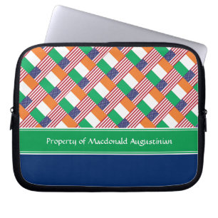 Custom Add Your Name IRISH-AMERICAN Laptop Sleeve
