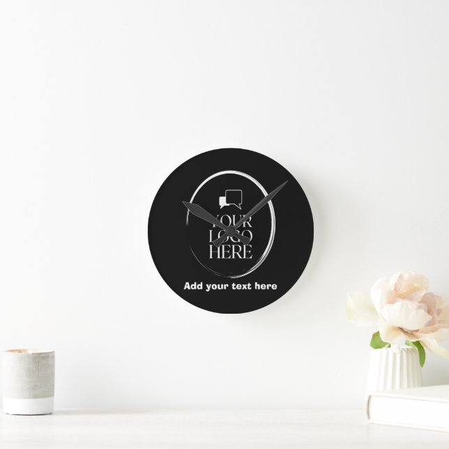 Custom Add Your Name Photo Text Round Clock (Home)