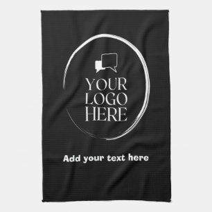 custom add your name photo text tea towel
