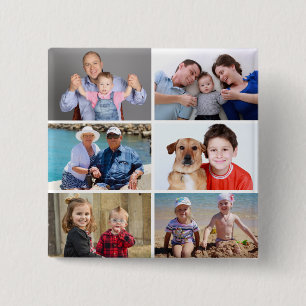 Custom Add Your Own 6 Photo Personalised Button