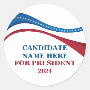 Custom Add Your Own Candidate for President 2024 Classic Round Sticker