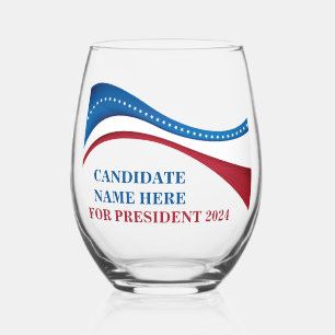 Custom Add Your Own Candidate for President 2024 Stemless Wine Glass