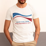 Custom Add Your Own Candidate for President 2024 Tri-Blend Shirt<br><div class="desc">Customise your own political campaign tri-blend t-shirts by adding your own name or another politician under this artistic American Flag in red,  white,  and blue. Add a custom name for president in 2024.</div>