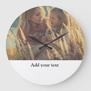 custom add your photo christmas personalised lar large clock