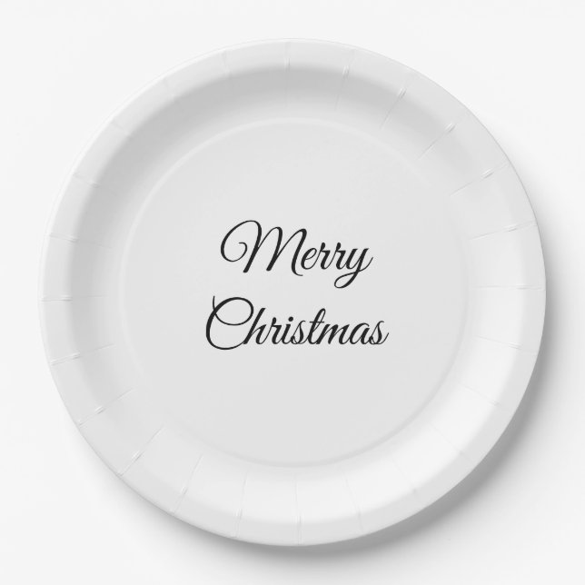 custom add your photo christmas personalised    paper plate (Front)