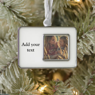 custom add your photo christmas personalised silver plated framed ornament